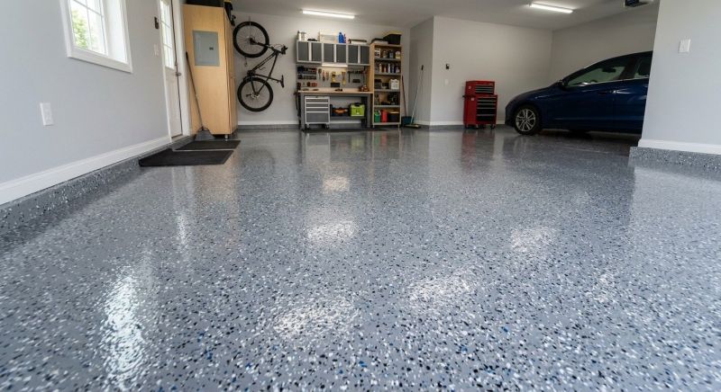 Speckled Garage Floor Painting in Greenville, SC