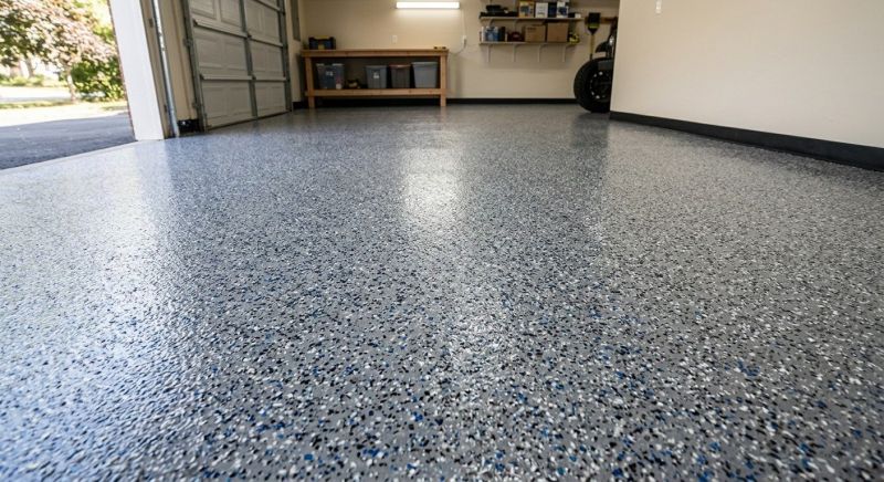 Speckled Garage Floor Painting in Loudoun County, VA